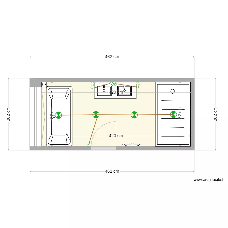 salle de bain du bas 4. Plan de 