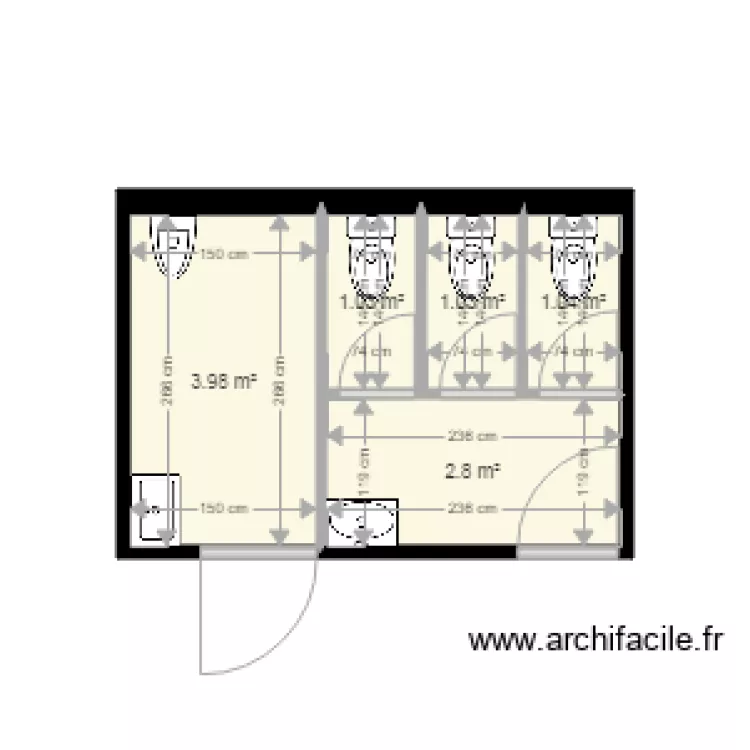 plan projet sanitaires Cosec Gruizza. Plan de 
