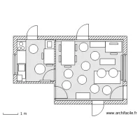 Plan s&eacute;jour sans cuisine ouverte configuration 2 table pas contre le mur et buffet LEKSVIK T3 BJG V29  Nov 2011