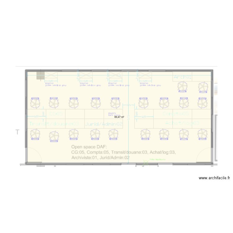 CTMOTORS Administration. Plan de 1 pièce et 69 m2