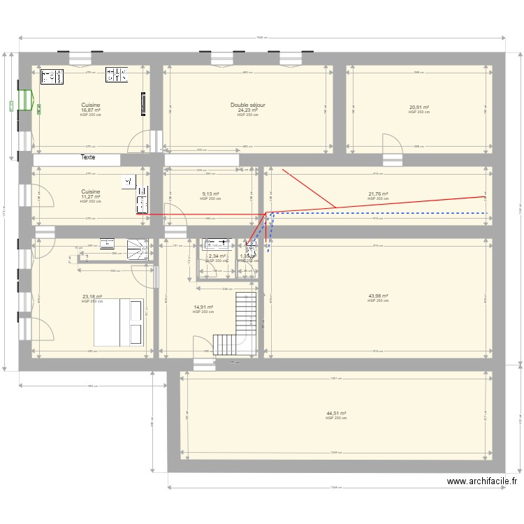 La Laurende bis. Plan de 12 pièces et 234 m2