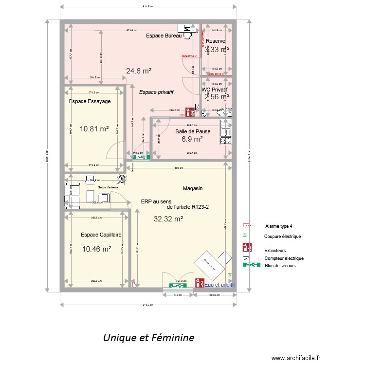 unique et féminine 5. Plan de 0 pièce et 0 m2