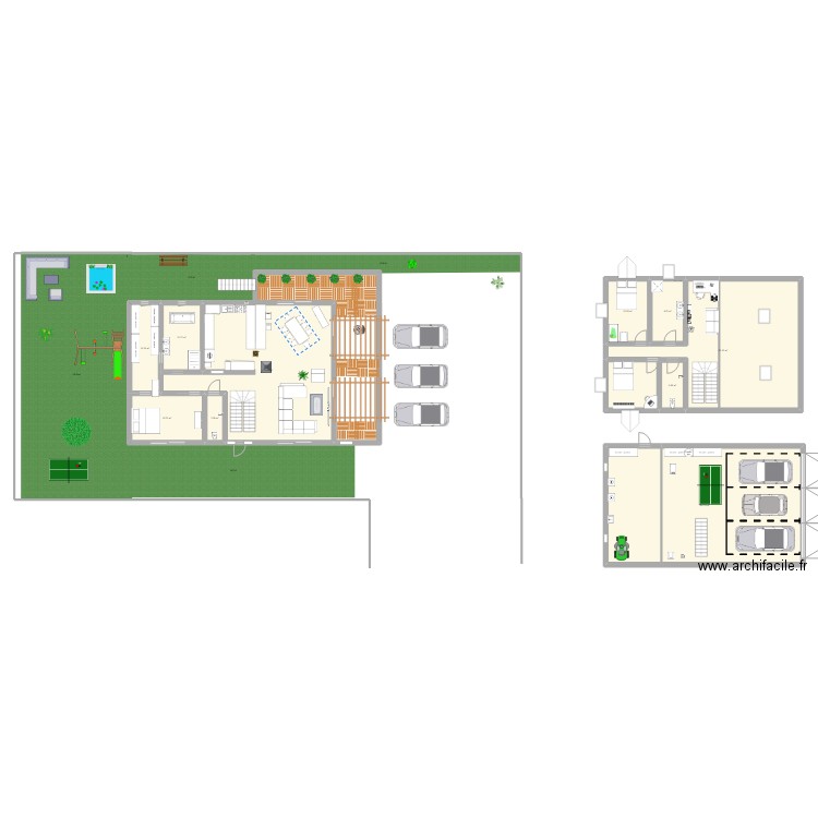 Maison . Plan de 10 pièces et 333 m2