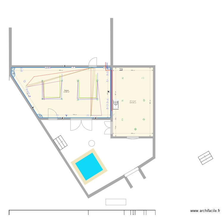 extension 6 sept 21 cotations murets. Plan de 0 pièce et 0 m2