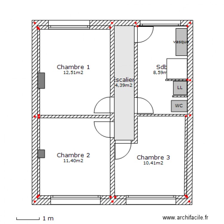 1er Projet. Plan de 0 pièce et 0 m2