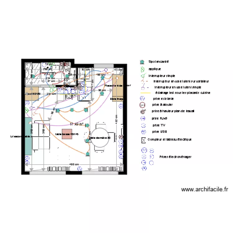 Projet plan &eacute;lectrique 17 01 18 studio Leven. Plan de 