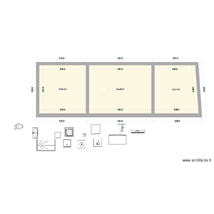 Cotation murs. Plan de 0 pièce et 0 m2