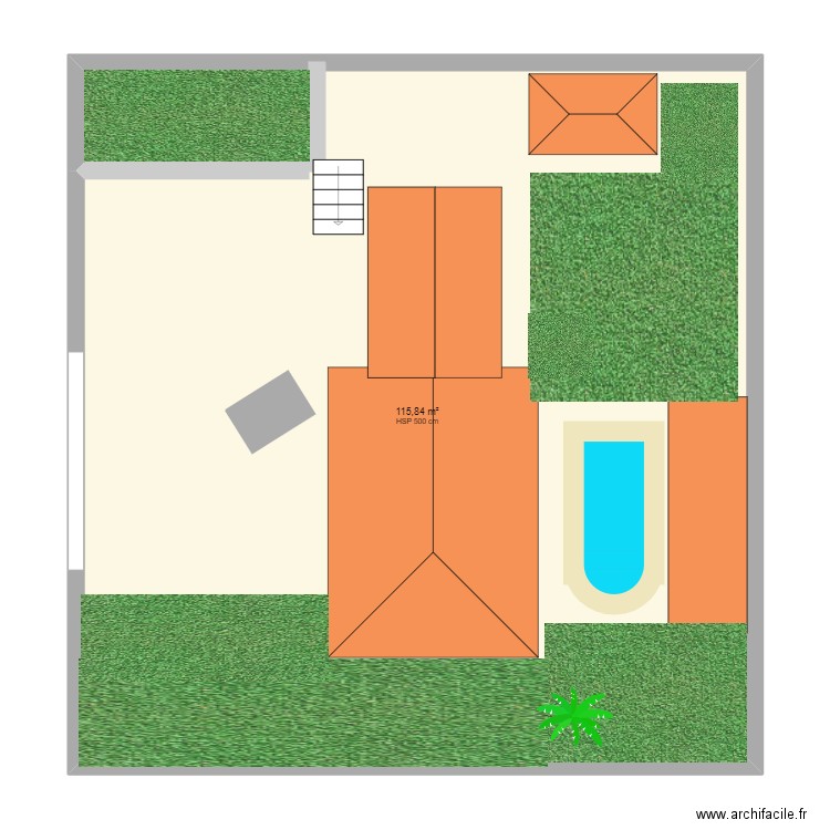 TERNAY1. Plan de 1 pièce et 116 m2