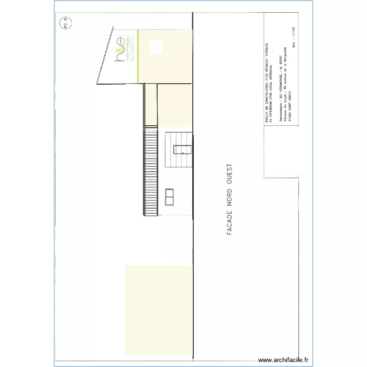 facade nord ouest p. Plan de 