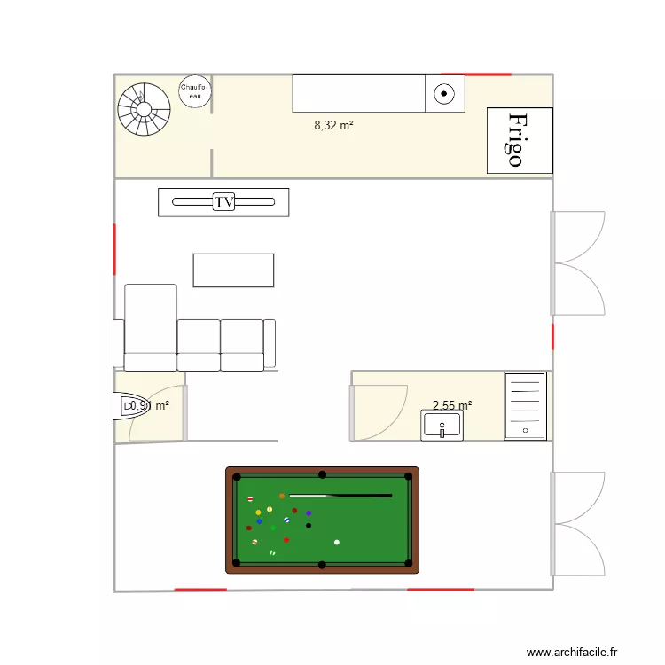 sous sol actuel. Plan de 