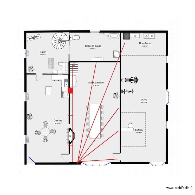 Saigné pour gaine électrique. Plan de 0 pièce et 0 m2