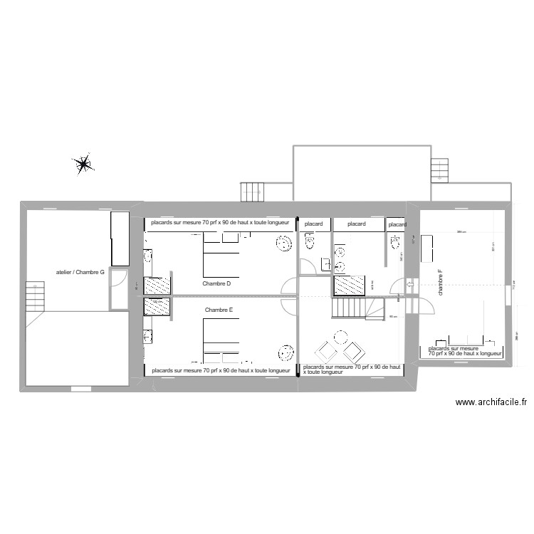 projet étage 18 oct. Plan de 8 pièces et 123 m2