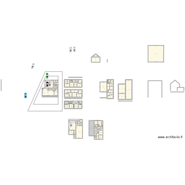 Slany V2. Plan de 88 pièces et 1275 m2