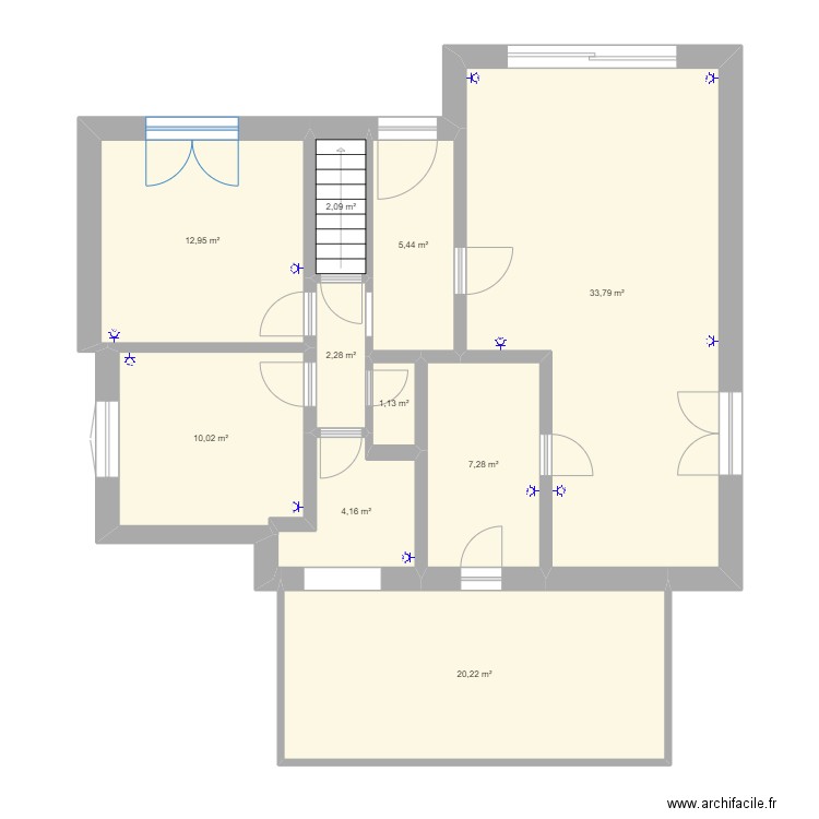 noire terre. Plan de 10 pièces et 99 m2