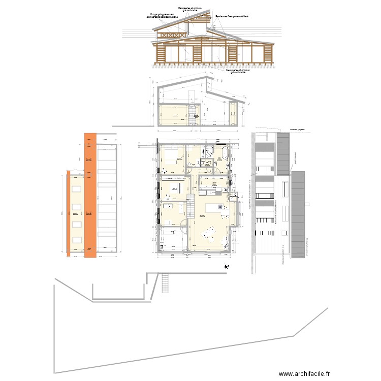 plan facade nord avec varangue sup. Plan de 0 pièce et 0 m2