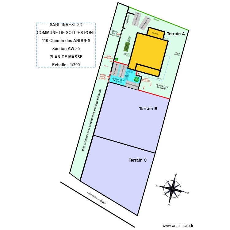 SARL INVEST 3D Extérieur. Plan de 7 pièces et 1925 m2