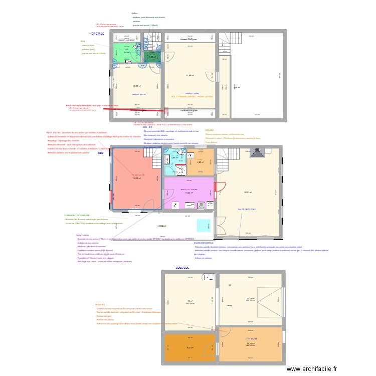 Chanoisy Entrepreneur Emmanuel. Plan de 21 pièces et 245 m2