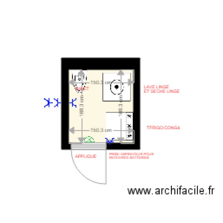 BUANDERIE version 3 . Plan de 0 pièce et 0 m2