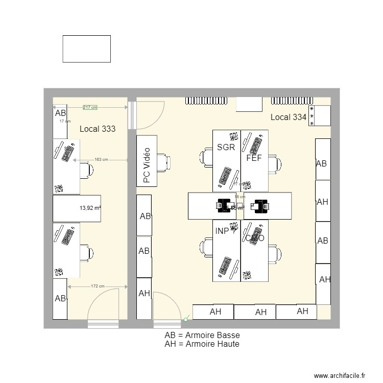 Labo projet proposition H. Plan de 2 pièces et 50 m2