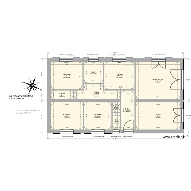 ML23000766 NAWROT. Plan de 21 pièces et 186 m2