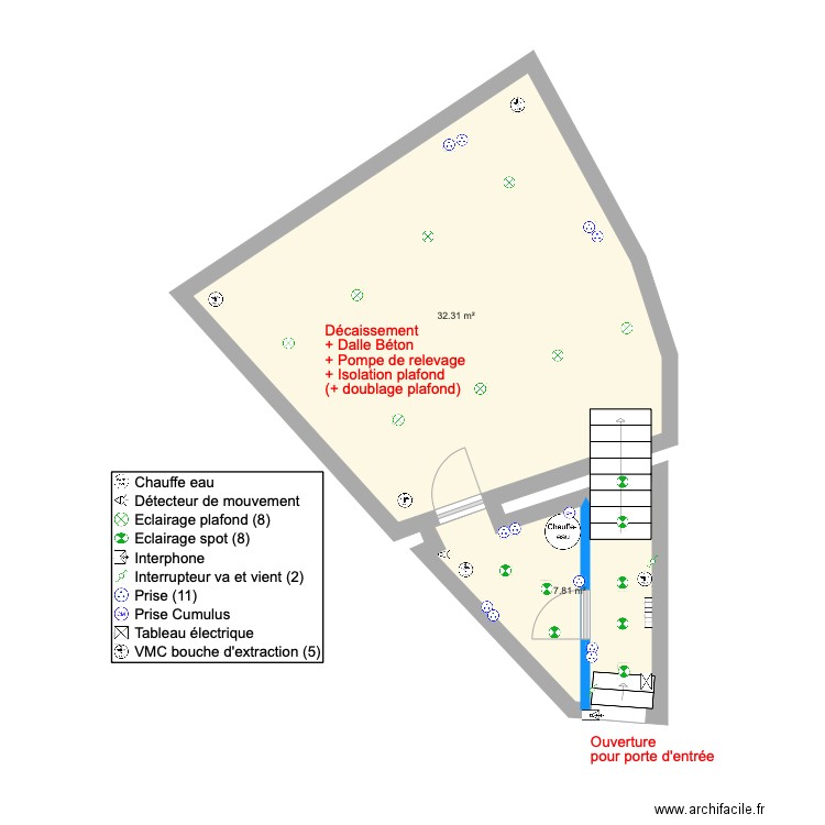 RDC Location ANTHO SANS FOND. Plan de 0 pièce et 0 m2