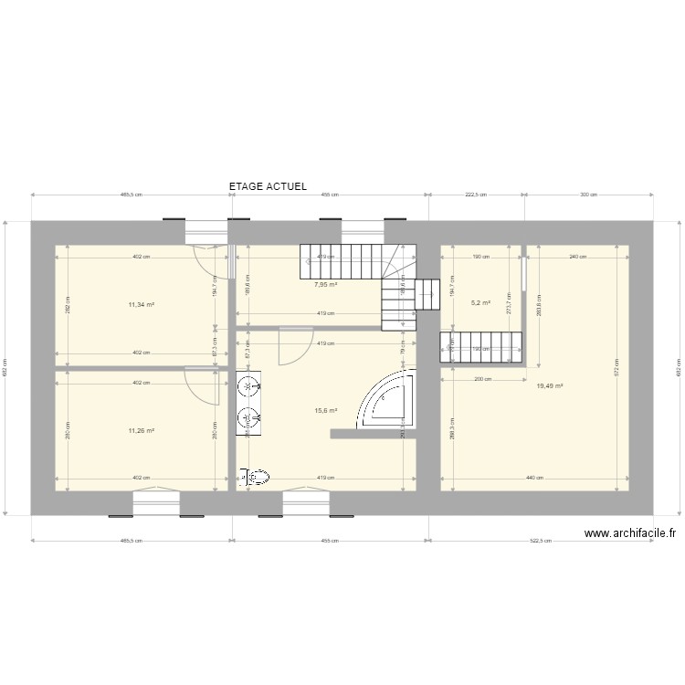 étage actuel. Plan de 0 pièce et 0 m2