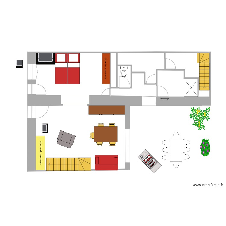 séjour. Plan de 6 pièces et 29 m2