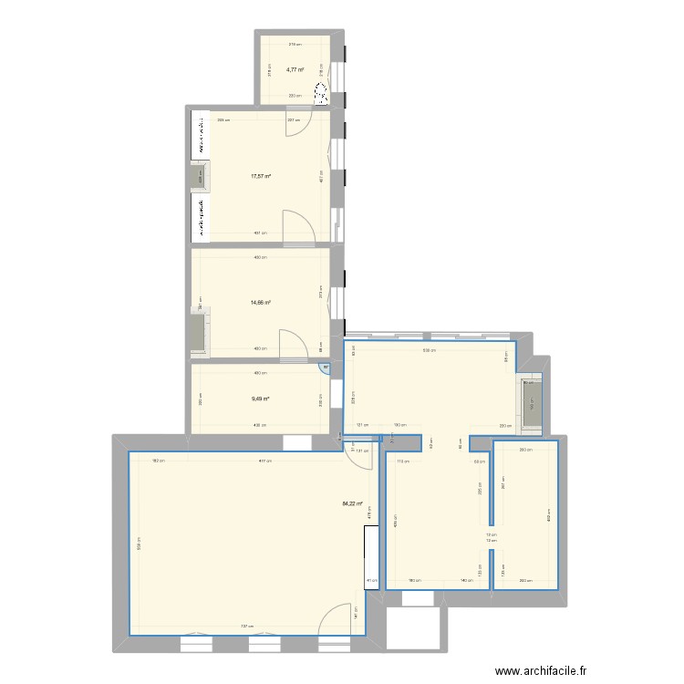 SdB 00. Plan de 5 pièces et 131 m2