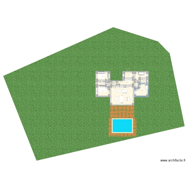 PLAN MAISON 8 11 SUR JARDIN. Plan de 12 pièces et 130 m2