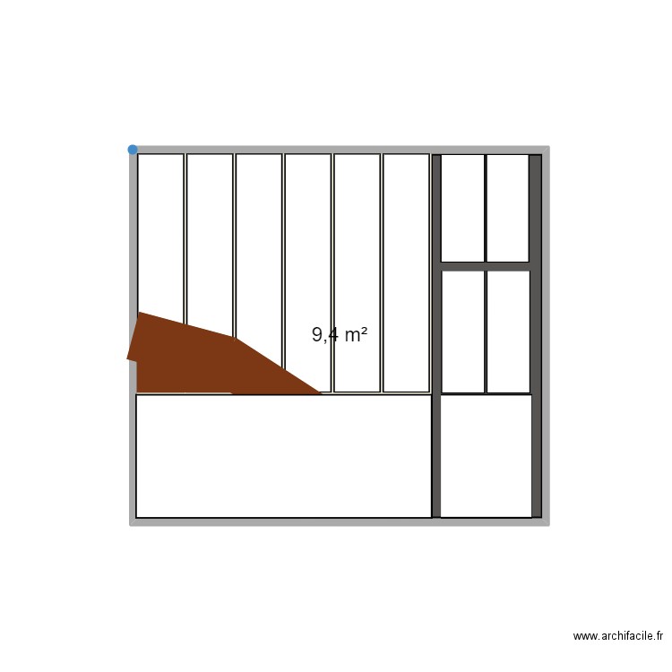 Entrée mur verrière. Plan de 0 pièce et 0 m2