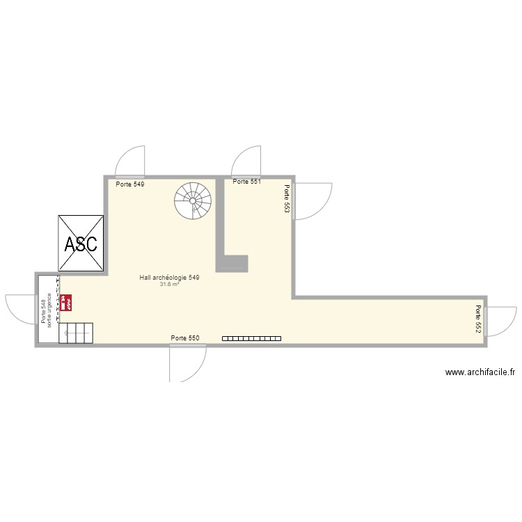 hall archéologie. Plan de 0 pièce et 0 m2