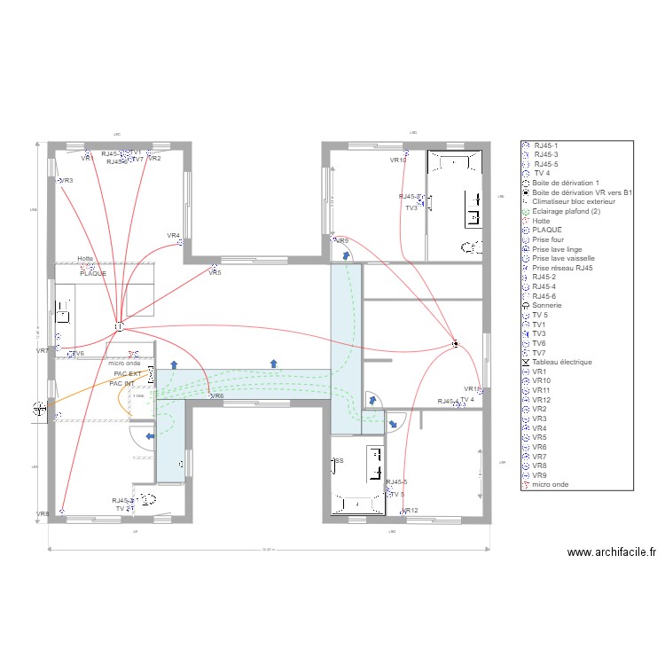 laranjo cablage TONE FRONT. Plan de 4 pièces et 128 m2