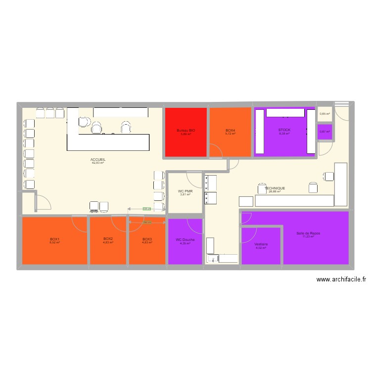 Valenton PROJET3. Plan de 14 pièces et 132 m2