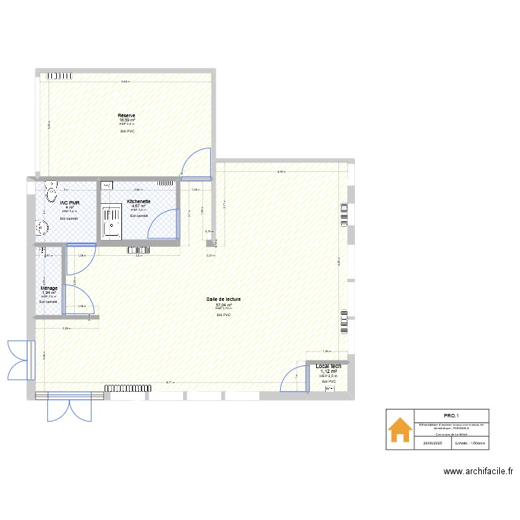 CCTP_Réhabilitation anciens locaux en bibliothèque_Plessala 1. Plan de 6 pièces et 87 m2
