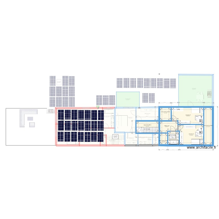 LLV REZ ET ETAGE. Plan de 47 pièces et 574 m2