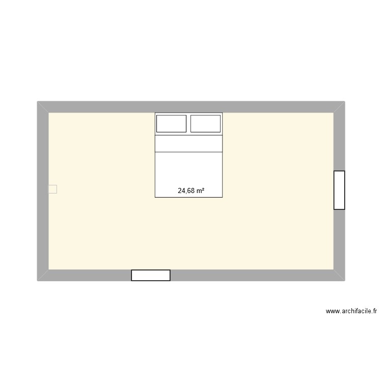 plan chambre parentale. Plan de 1 pièce et 25 m2