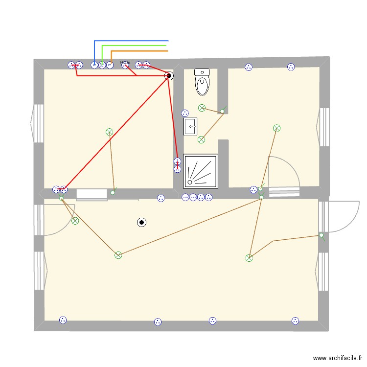 Gui. Plan de 3 pièces et 43 m2