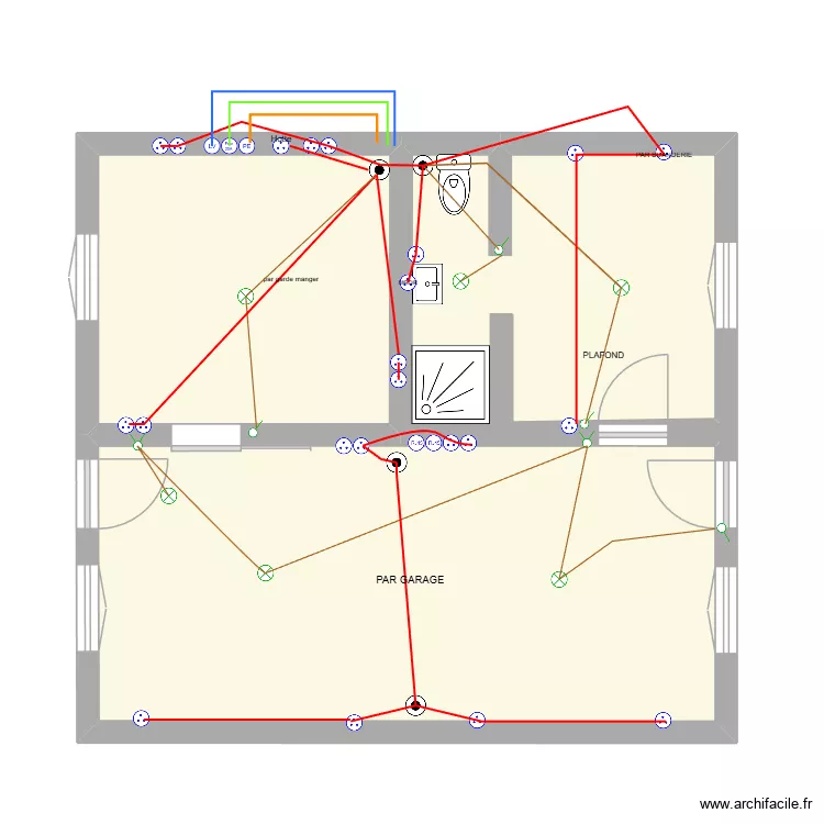Gui. Plan de 3 pièces et 43 m²