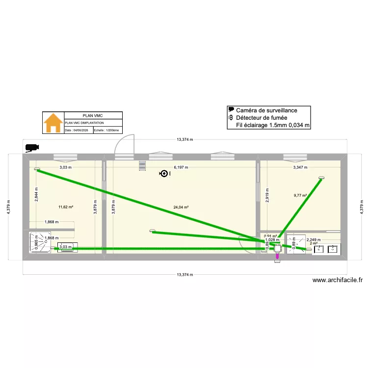 PLAN VMC. Plan de 5  et 48 m²