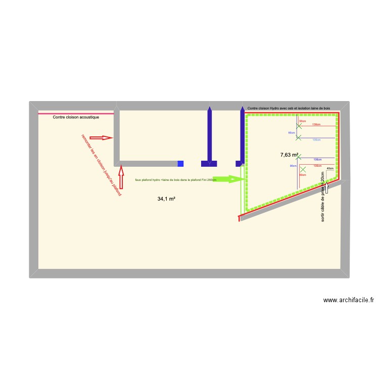 sterckx suite parental. Plan de 2 pièces et 42 m2