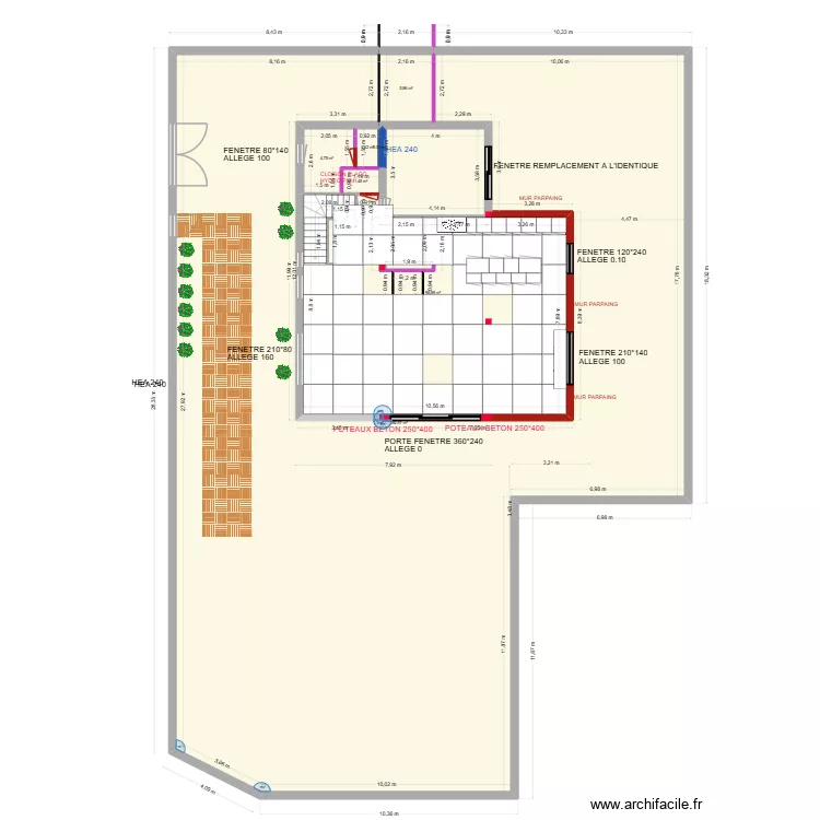 RDC RENOVATION calepinage carrelage. Plan de 7  et 505 m²