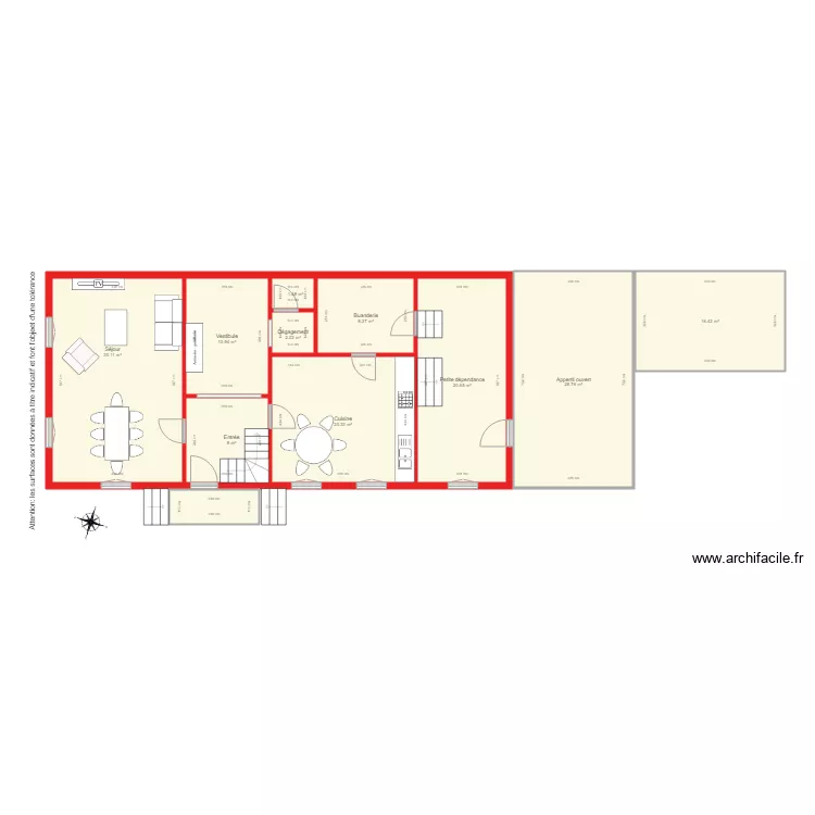 BI 1800 d&eacute;pendances. Plan de 
