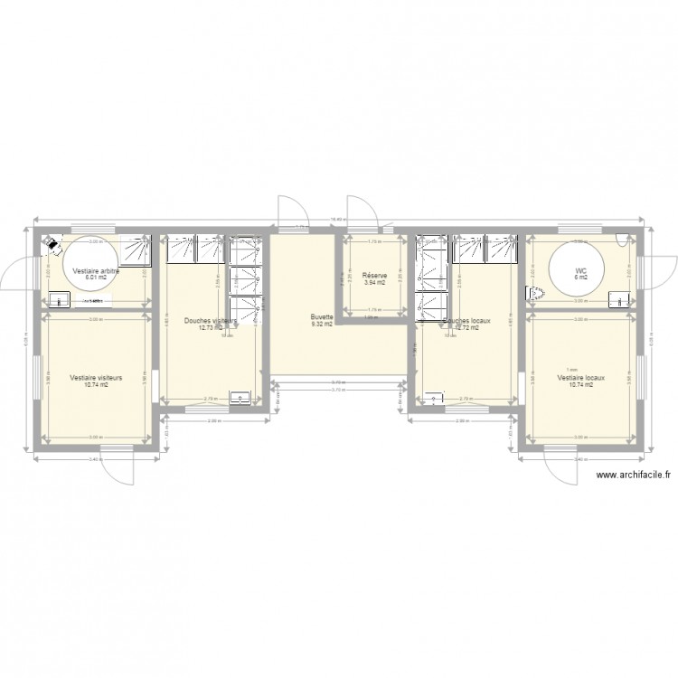 Vestiaires sanitaires terrain 25 05 16. Plan de 0 pièce et 0 m2