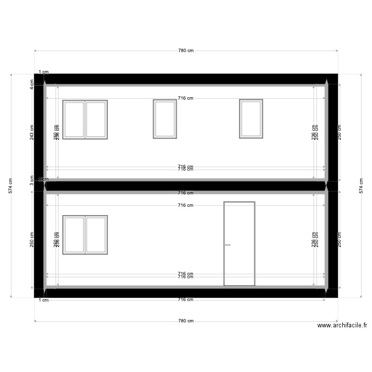 Coupe facade 1 Clara. Plan de 0 pièce et 0 m2