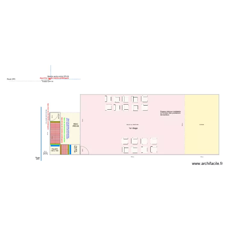 THEATRE BOUVET LADUBAY APRES TRAVAUX. Plan de 