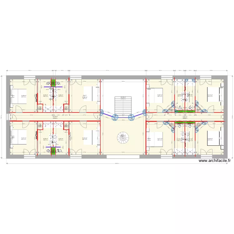 R1 gite moulin. Plan de 