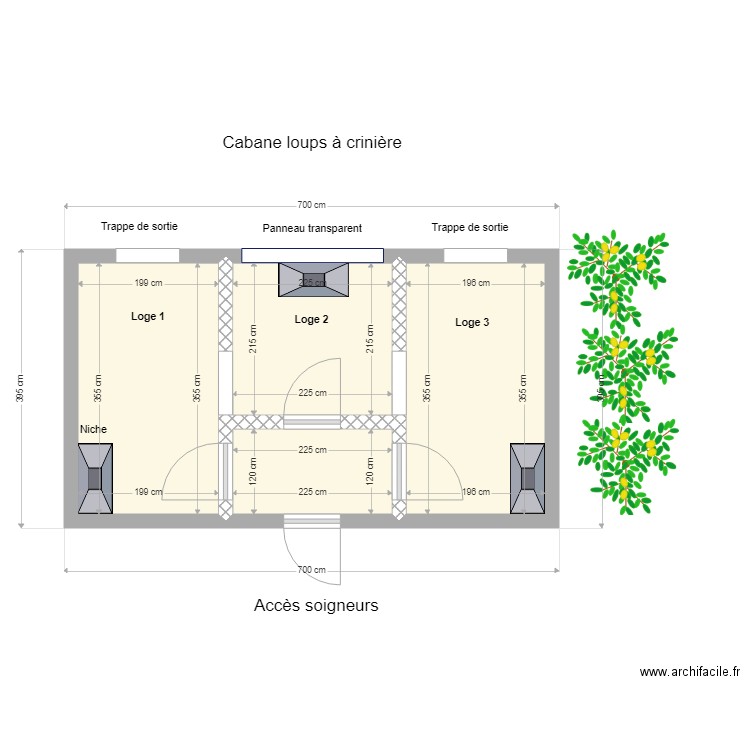 cabane loup à crinière. Plan de 0 pièce et 0 m2