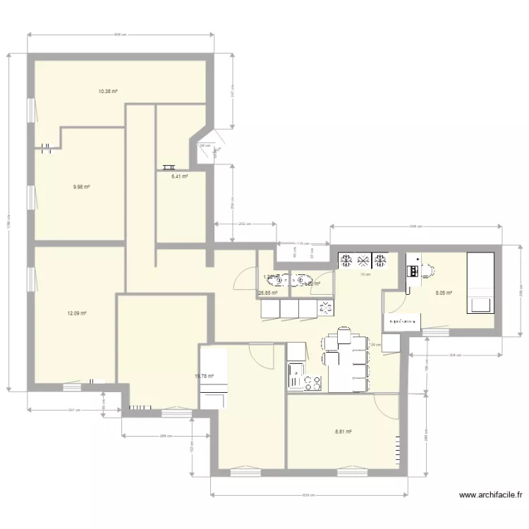 7 Chambres V8. Plan de 