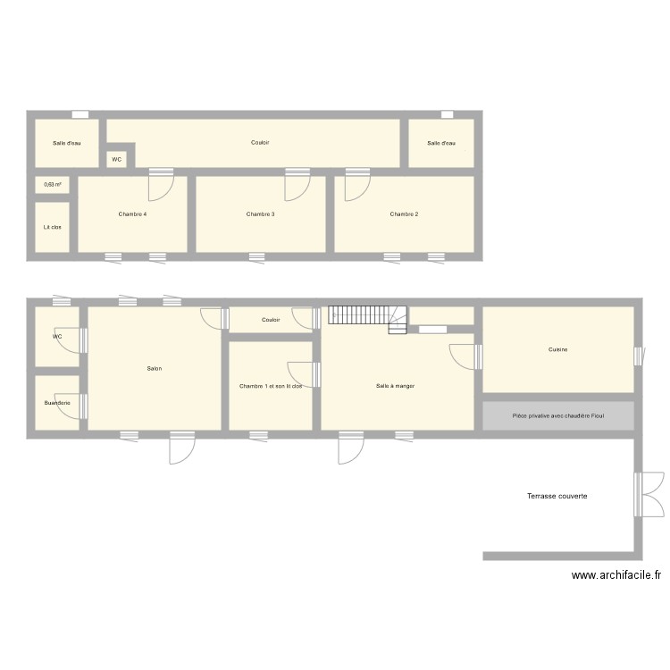 GR1138. Plan de 17 pièces et 121 m2