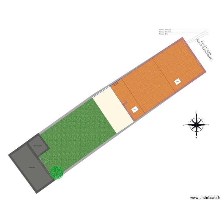 DP2 Plan de masse après travaux . Plan de 3 pièces et 16 m2